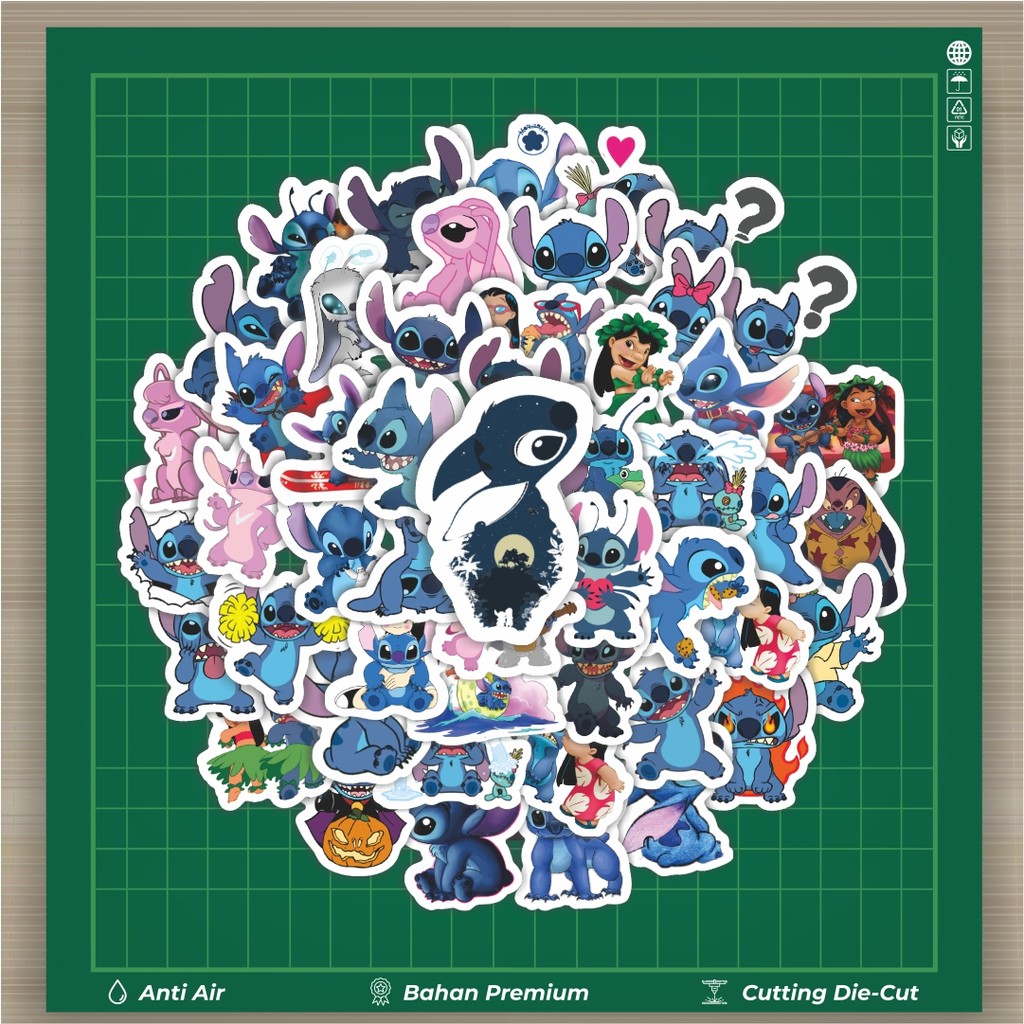

HOT 50 PCS STIKER Stiker Kartun Lilo & Stitch Stiker Dekorasi Lucu Kreatif untuk Notebook, Skateboard, HP
