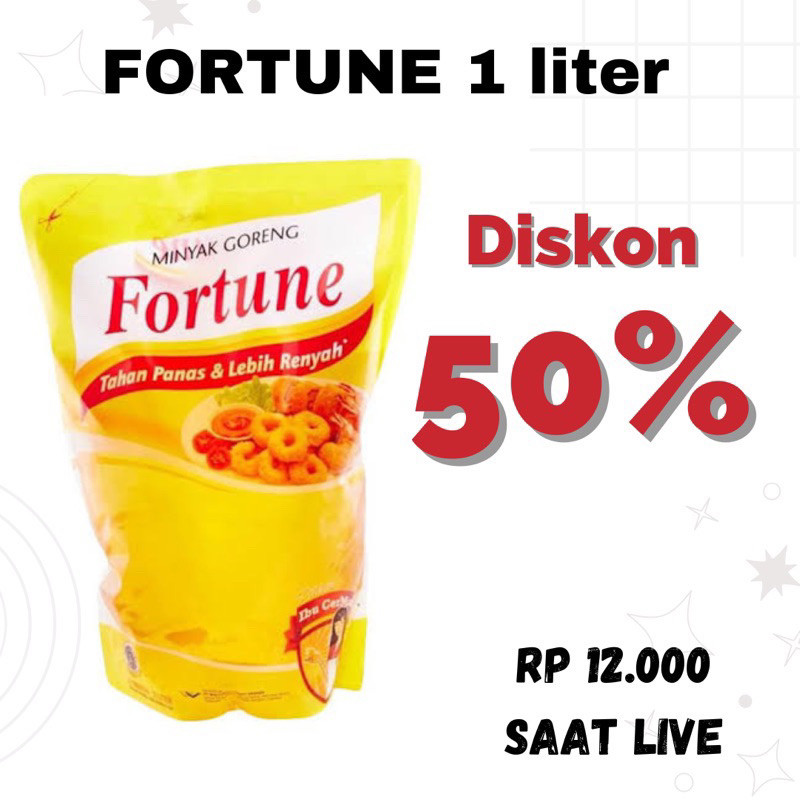 

MURAH Ready MINYAK GORENG FORTUNE 1 Liter original minyak goreng fortune-SIDOARJO JATIM