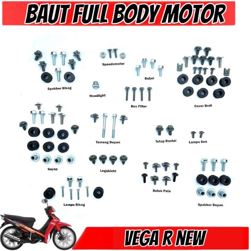 Baut Yamaha Vega R new Full Set / Baud Yamaha Vega R New Full Body / COD Baut Vega R new FullSet Ful