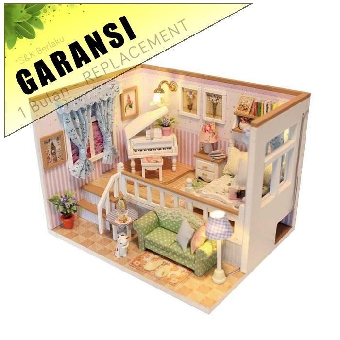 [COD] Miniatur Rumah Boneka DIY Doll House Wooden Furniture Roomdetail Minimalis 3D Mini Bahan Kayu 