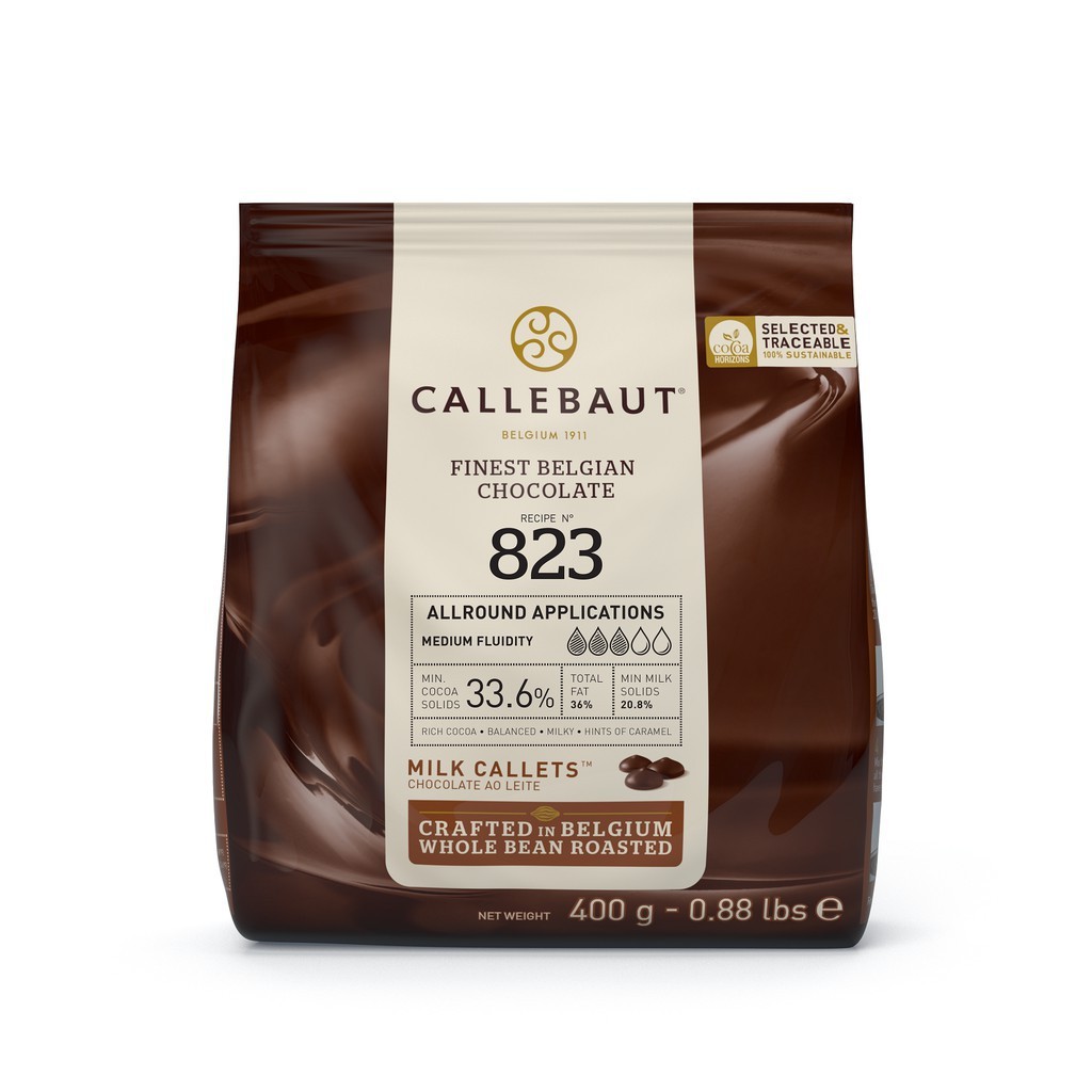 

Callebaut Coklat Couverture Belgian 33,6% 823 Kemasan 400gr-2,5 Kg