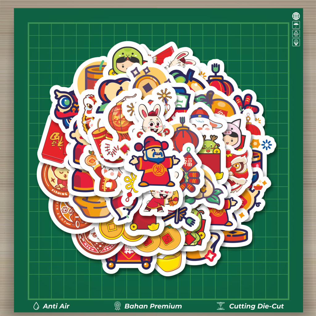 

HOT 50 PCS STIKER Stiker Hari Raya Imlek Stiker Fashion Cars Decal Dingin Kartu Album Custom Vinyl Anti Air- Sticker Aesthetic Buku Journal Koper Casing HP Tablet Laptop Helm Motor Botol Minum