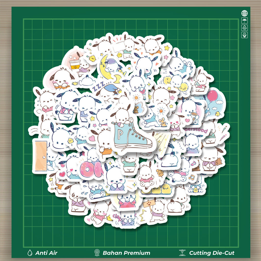 

HOT 50 PCS STIKER Stiker Kartun Pochacco Versi 2 Stiker Fashion Cars Decal Dingin Kartu Album Custom Vinyl Anti Air- Sticker Aesthetic Buku Journal Koper Casing HP Tablet Laptop Helm Motor Botol Minum