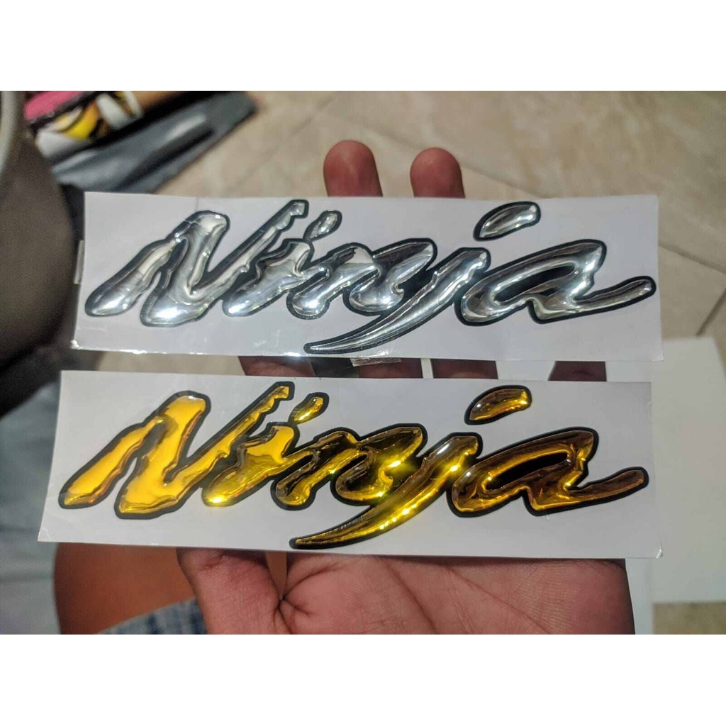 Emblem Timbul tulisan NINJA - Logo Ninja timbul