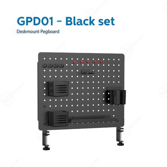 

Rak Papan Meja Modular Deskmount Pegboard DIY OXIMUS GPD01 GPD02 Besi Black - GPD01 Black Set, Seller
