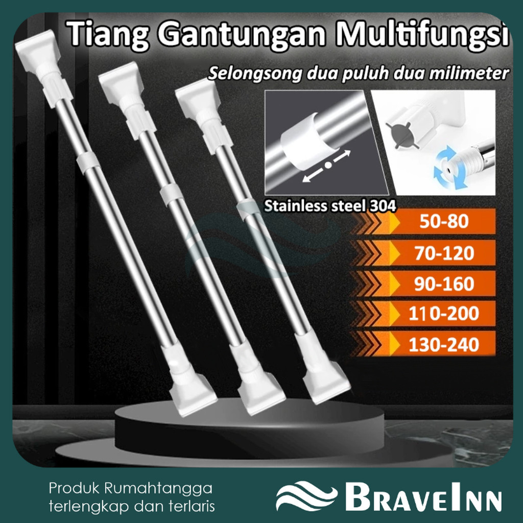 Tiang Gantungan Multifungsi/Tiang Gantungan Baju/Tiang Gantungan Sebaguna fleksibel 【 BraveInn 】