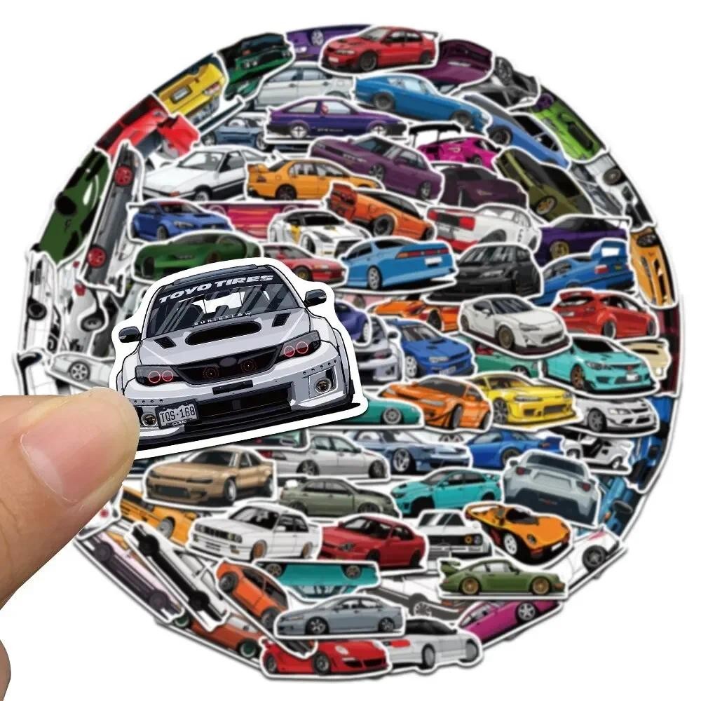 

50/100PCS JDM Retrofit Racing Car Graffiti Stickers Laptop Guitar Luggage Bike Skateboard Waterproof Sticker Decal Kid Toy