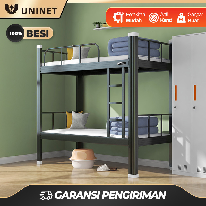 UNINET RANJANG BESI 2 SUSUN DIPAN TINGKAT SUSUN ANAK DIPAN TEMPAT TIDUR RANJANG SUSUN KASUR TINGKAT