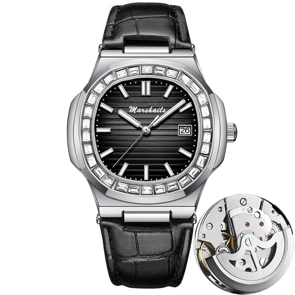 

Jam Tangan Mekanik Replika Nautilus Berlapis Berlian untuk Pria Tahan Air Bercahaya Kalender Bentuk Persegi