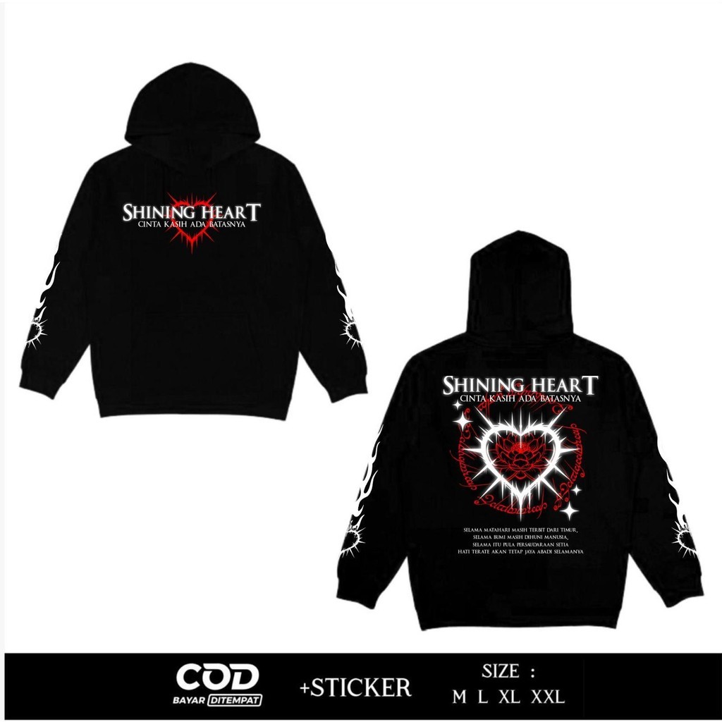 DEFATAH.ID - HOODIE PSHT REFLECTIVE SHINING HEART - JAKET DISTRO MENYALA PERSAUDARAAN