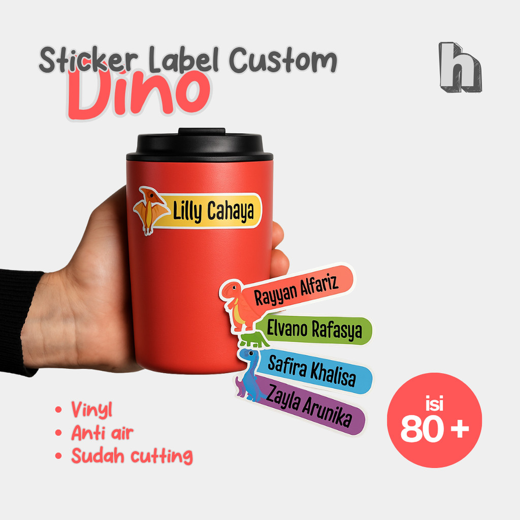 

Heuning Stiker Label Nama UV DTF Custom Anti Air Isi 60 Pcs Stiker Nama Multifungsi
