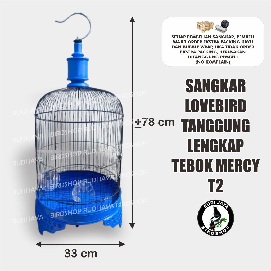 SANGKAR T2 LOVEBIRD TANGGUNG LENGKAP TEBOK MERCY WARNA ATAP LENGKUNG KANDANG BURUNG TRUCUK KONIN