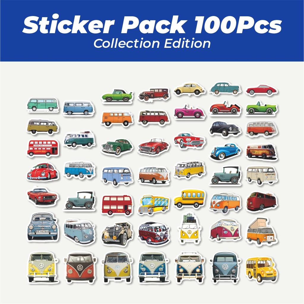 

Hot Stiker Vehicle Series 3 Cars Bus Truck [Kendaraan Seri 3 Mobil Bus Truk] Lucu Anti Air Stikers Berperekat Waterproof Sticker Decal Buat Motor Helm Buku Journal Koper Casing HP Laptop Botol Minum