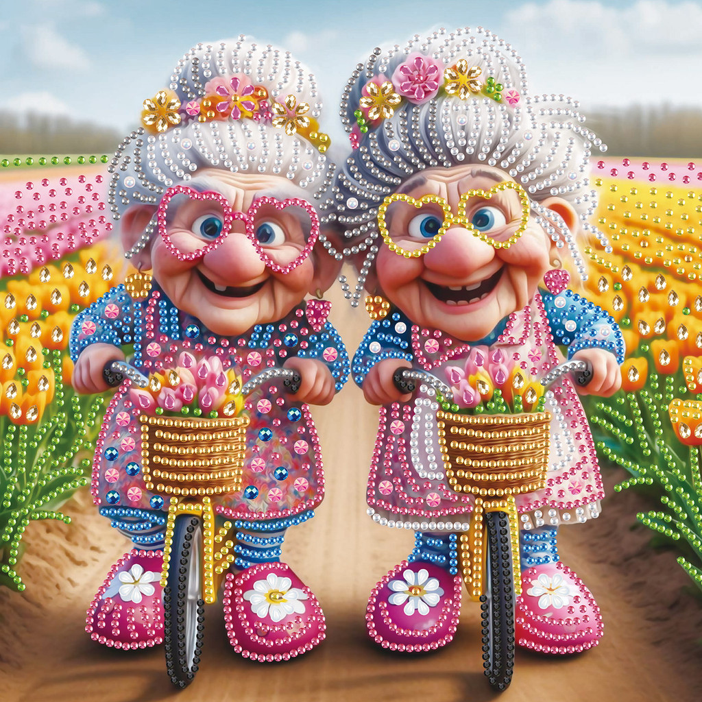 

DIY Happy grandmothers 5D Special Shape Diamond Art Kits for Beginners, Diamond Art Painting Kits for Home Wall Decoration Gift