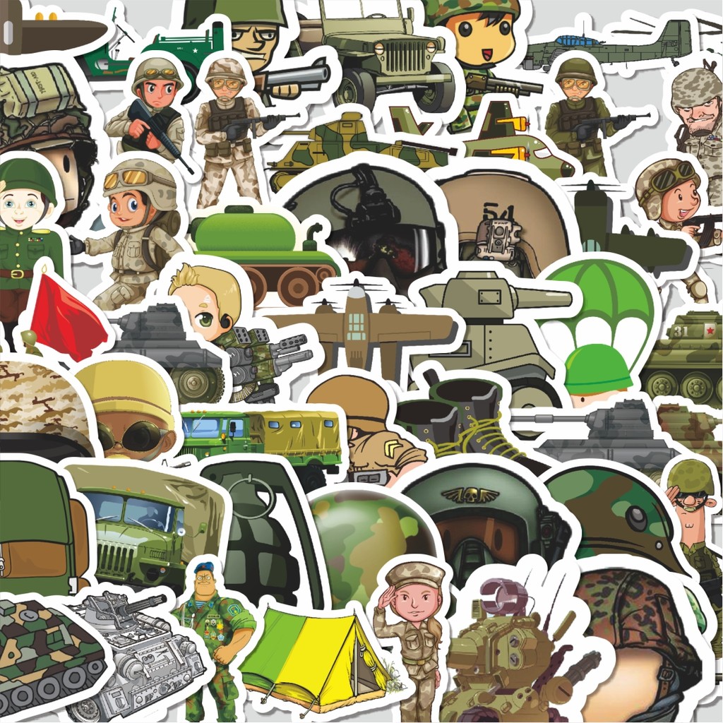 

Stiker Cutting Pack Stiker Military Enthusiast Series A [Seri Penggemar Militer]Isi 100Pcs Series Aesthetic Lucu Keren Untuk Koper Bahan Vynil