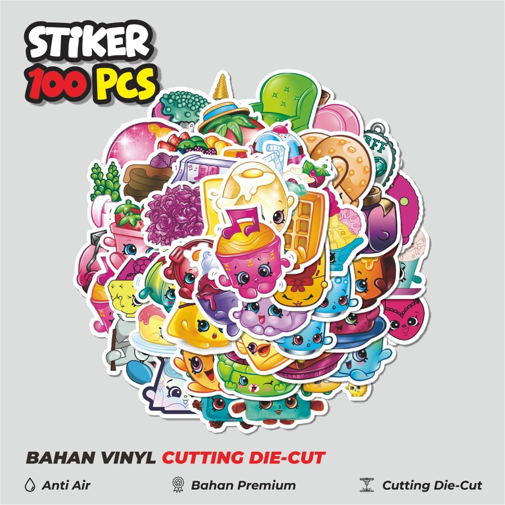 

Terbaru! 50 pcs Stiker Shopkins Versi 4 Dekorasi Lucu Kreatif untuk Notebook, Skateboard, HP