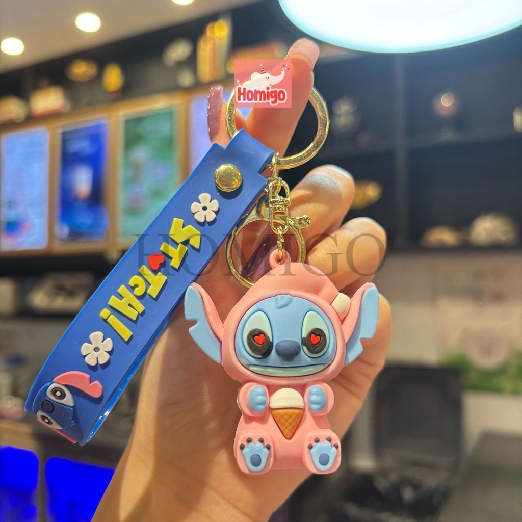 Homigo Gantungan Kunci Stitch Grade A Silikon Tebal / Ganci Stitch / Gantungan Kunci Boneka Stitch /