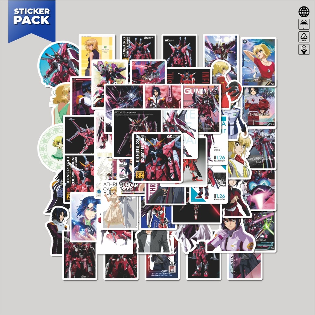 

[100PCS]Stiker Pack Stiker Anime Gundam Seed Athrun Zala Cagalli Yula Aesthetic Vinyl Anti Air Dekorasi Sticker Laptop Buku Journal Koper Helm Casing HP Gitar Helm Skateboard