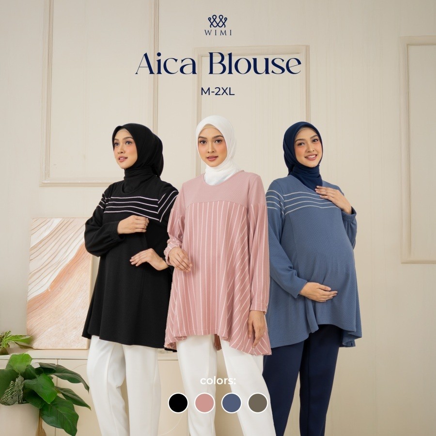 Wimi.id - Aica Blouse | Atasan Blouse Ibu Hamil dan Ibu Menyusui