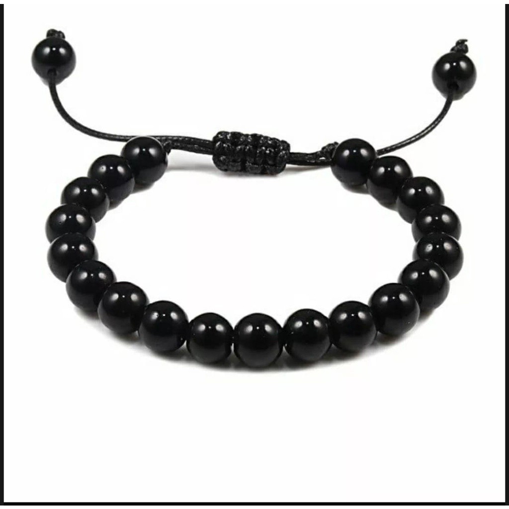 Gelang Batu Giok Black Jade Asli - Gelang Batu Giok Pria Wanita - Gelang Black Jade