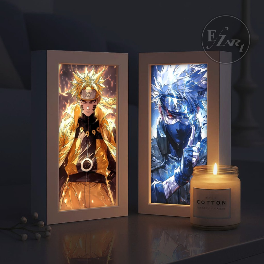 Edisi Portrait I - Mini Light Painting 3D Light Box Karakter Anime Naruto Sasuke Madara Itachi Obito