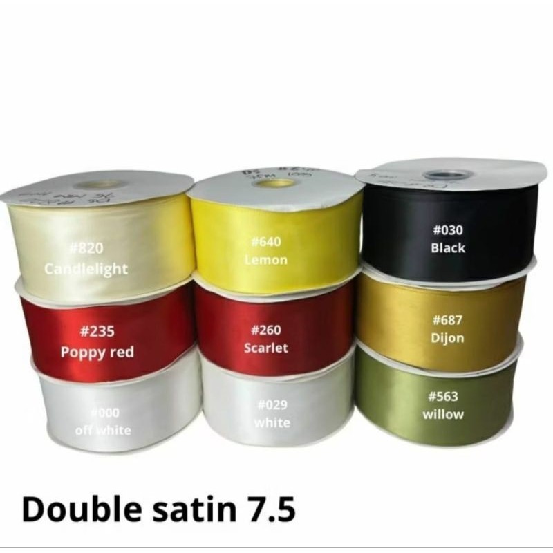 

1 METER - PITA SATIN LEBAR 7,5 cm | PITA DOUBLE SATIN LEBAR | PREMIUM