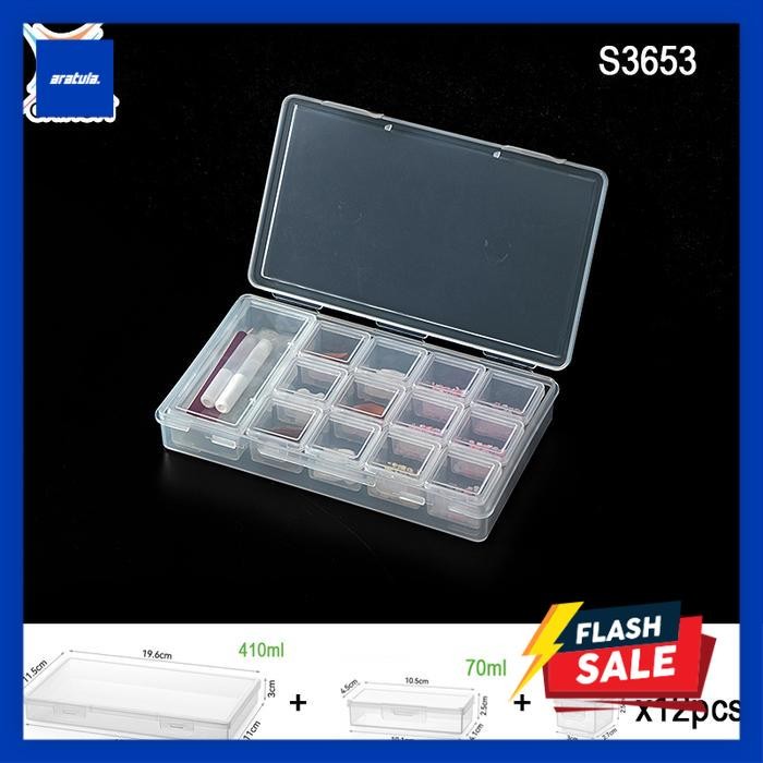 

Oxihom Kotak Penyimpanan Kotak Perhiasan Nail Art Kotak Obat Harian Plastik - S3653 Transparan