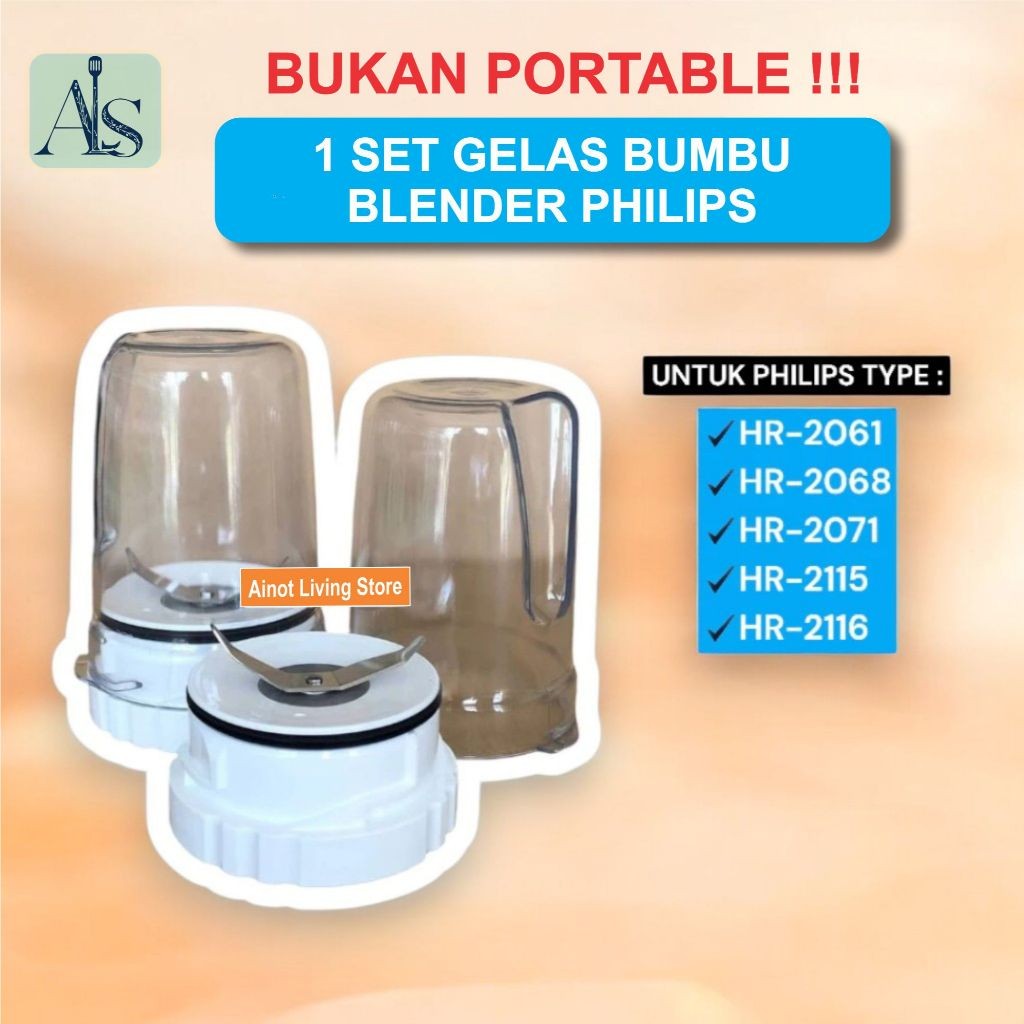 [ALS] SET Gelas Bumbu Blender Philips - 1Set Pisau dan gelas blender Philips HR2115 - Gelas bumbu ph
