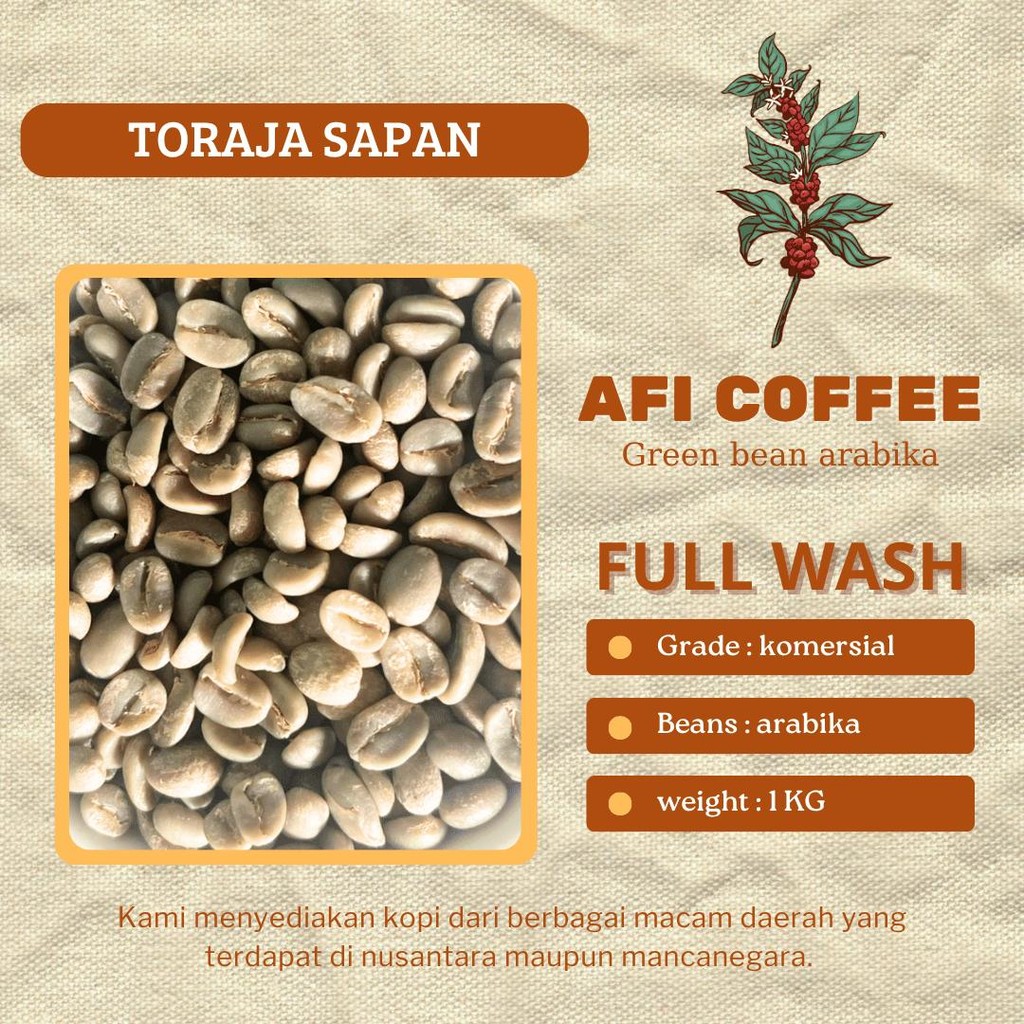 

Green bean arabika Toraja sapan full wash grade1 | biji kopi mentah