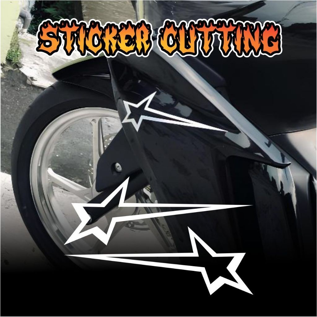 Sticker Motor - Sticker cutting variasi BINTANG LANCIP aerox vario beat scoopy helm motor Stiker cut