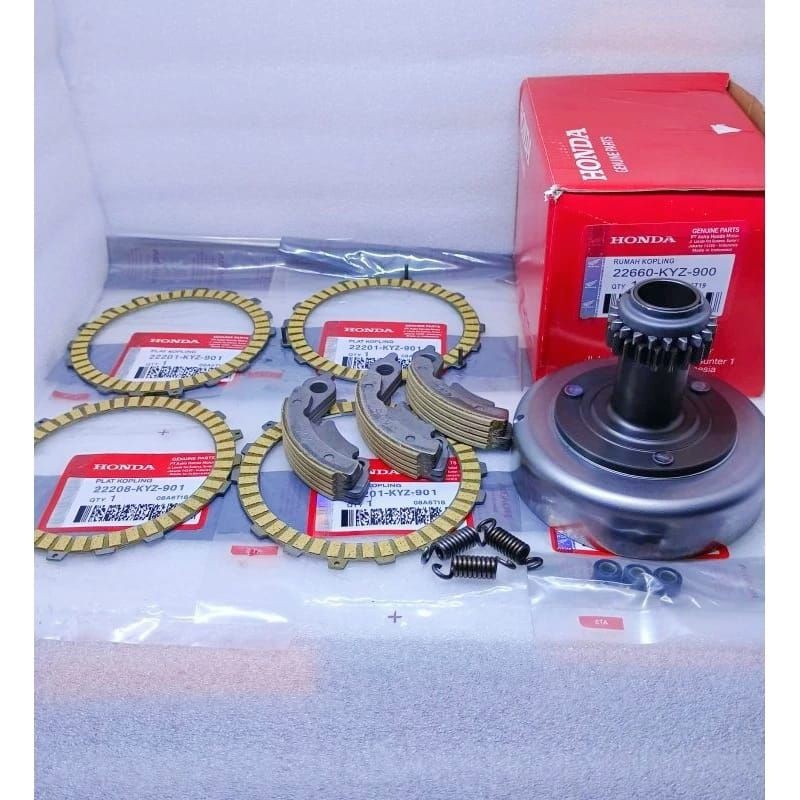 paket lengkap Lonceng Assy KYZ + Kampas Ganda + Plat Kopling racing Honda SUPRA X 125 FI/BLADE 125 F