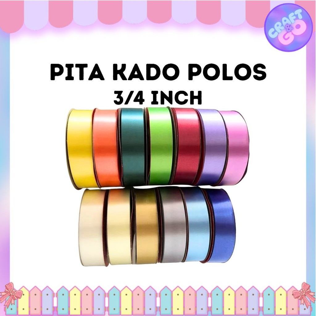 

Pita Kado Plastik Polos 3/4 inch (2 cm) / Pita Jepang