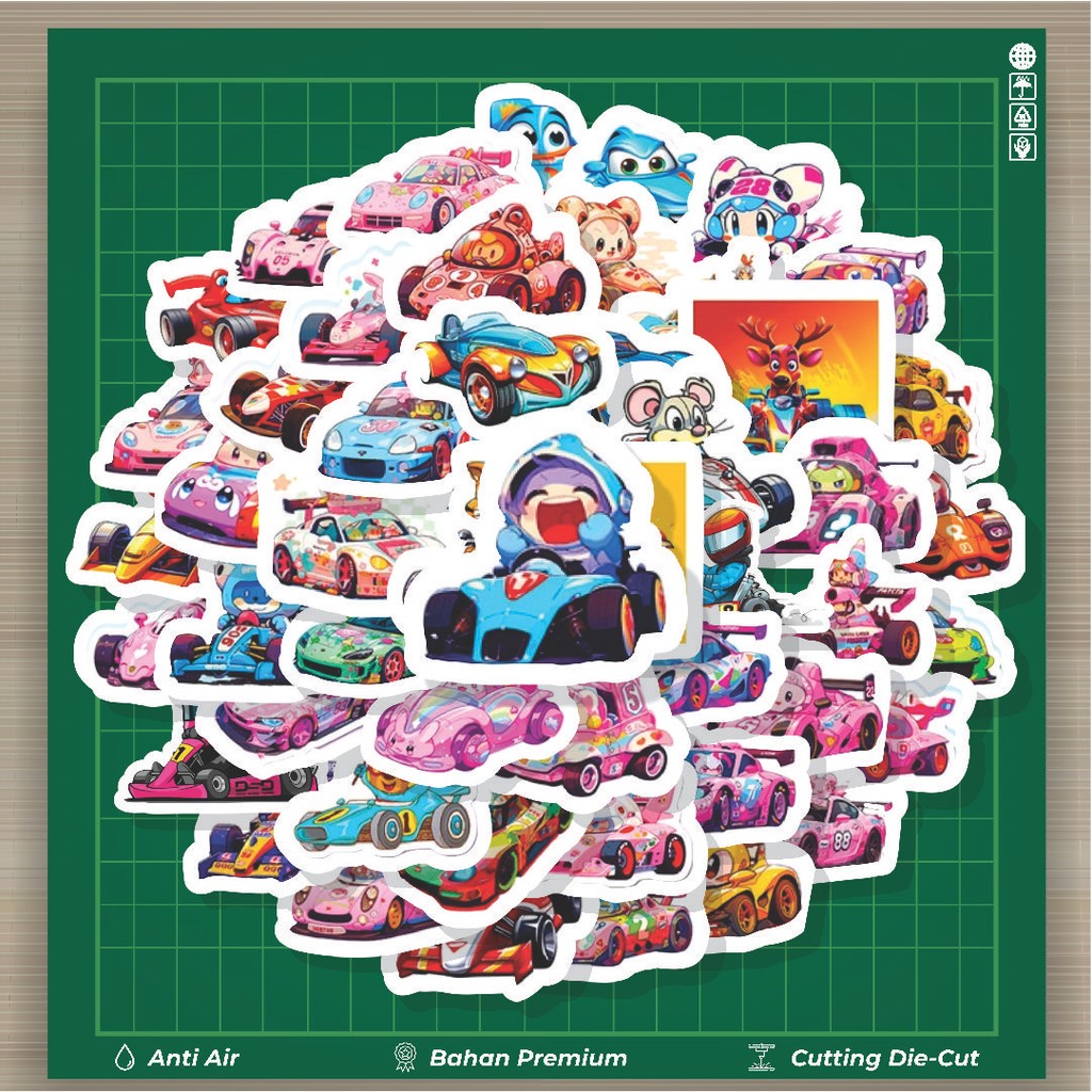

HOT 50 PCS STIKER Stiker Cute Car Racing [Balap Mobil Lucu] Stiker Fashion Cars Decal Dingin Kartu Album Custom Vinyl Anti Air- Sticker Aesthetic Buku Journal Koper Casing HP Tablet Laptop Helm Motor Botol Minum