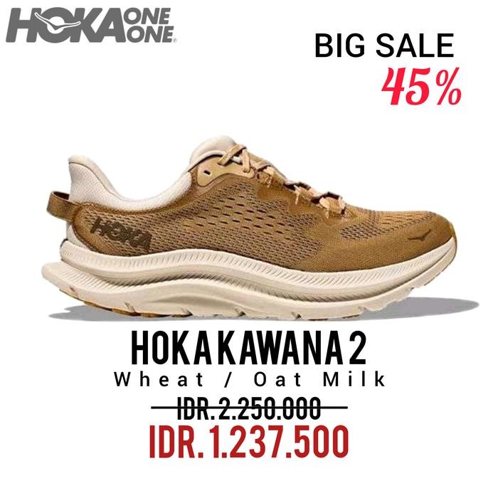 SEPATU RUNNING HOKA KAWANA 2 COFFEE / WHITE 100% ORIGINAL BNIB / SEPATU SNEAKERS PRIA DAN WANITA