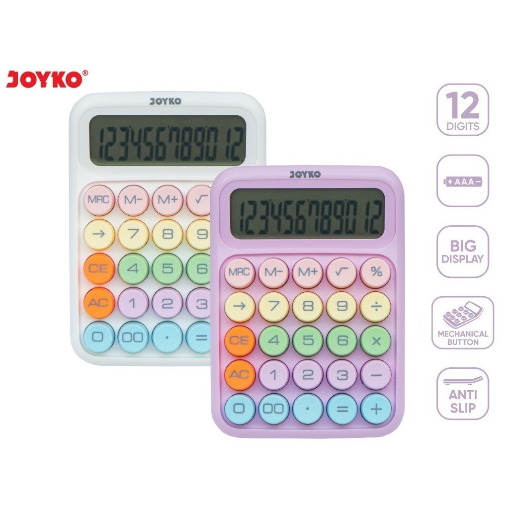 

Joyko calculator CC-76CO 12 digit /candy tone calculator/calculator estetik