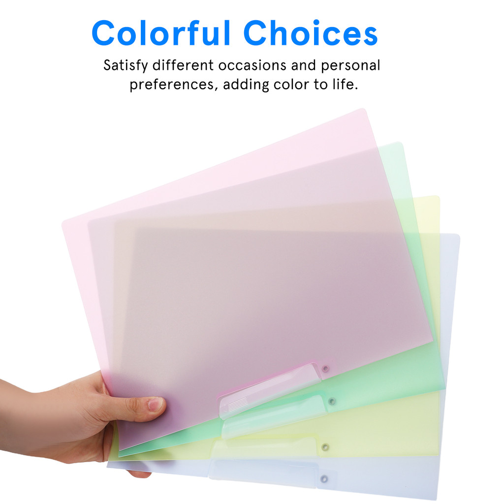 

8pcs File Folders A4 Size Plastic Folders with Swing Clip Report Covers Presentation Binder for School Business Office Supplies
