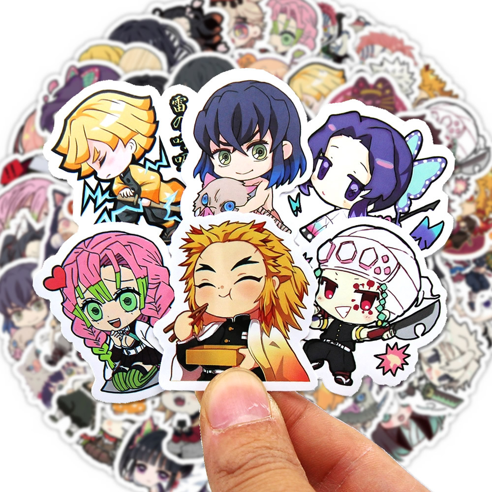

30-180pcs Anime Demon Slayer Stickers Cartoon Cute Decals Toy Stationery Guitar Phone Bicycle Laptop Luggage Car Graffiti Kids