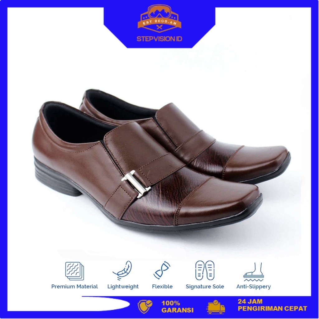Sepatu Pantofel Pria- Sepatu Formal - Sepatu Pantofel Pria Kulit Asli D-02 CK [StepVision ID]
