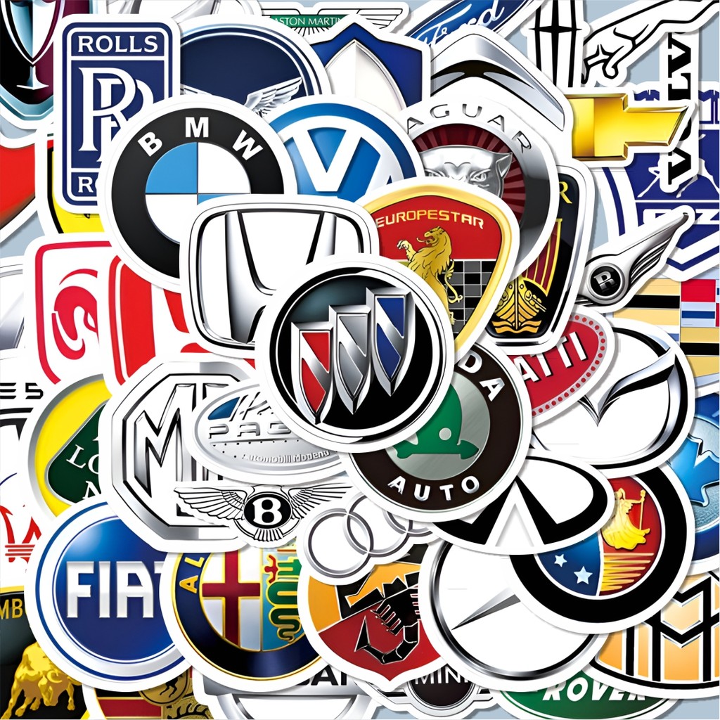 

100PCS Lucu Stiker Mix Logo Car Brand Series Stiker Aesthetic Stiker Anti Air Stikers Berperekat Waterproof sticker decal buat Motor Helm Buku Journal Koper Casing HP Laptop Botol Minum Hadiah anak