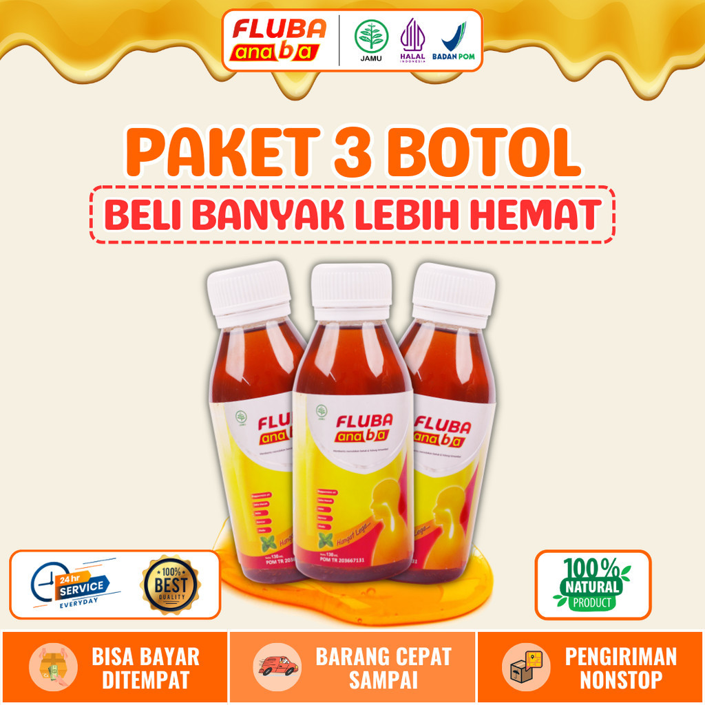 

PAKET 3 BOTOL Fluba Anaba Madu Herbal Mengatasi Masalah Pernafasan dan Tenggorokan