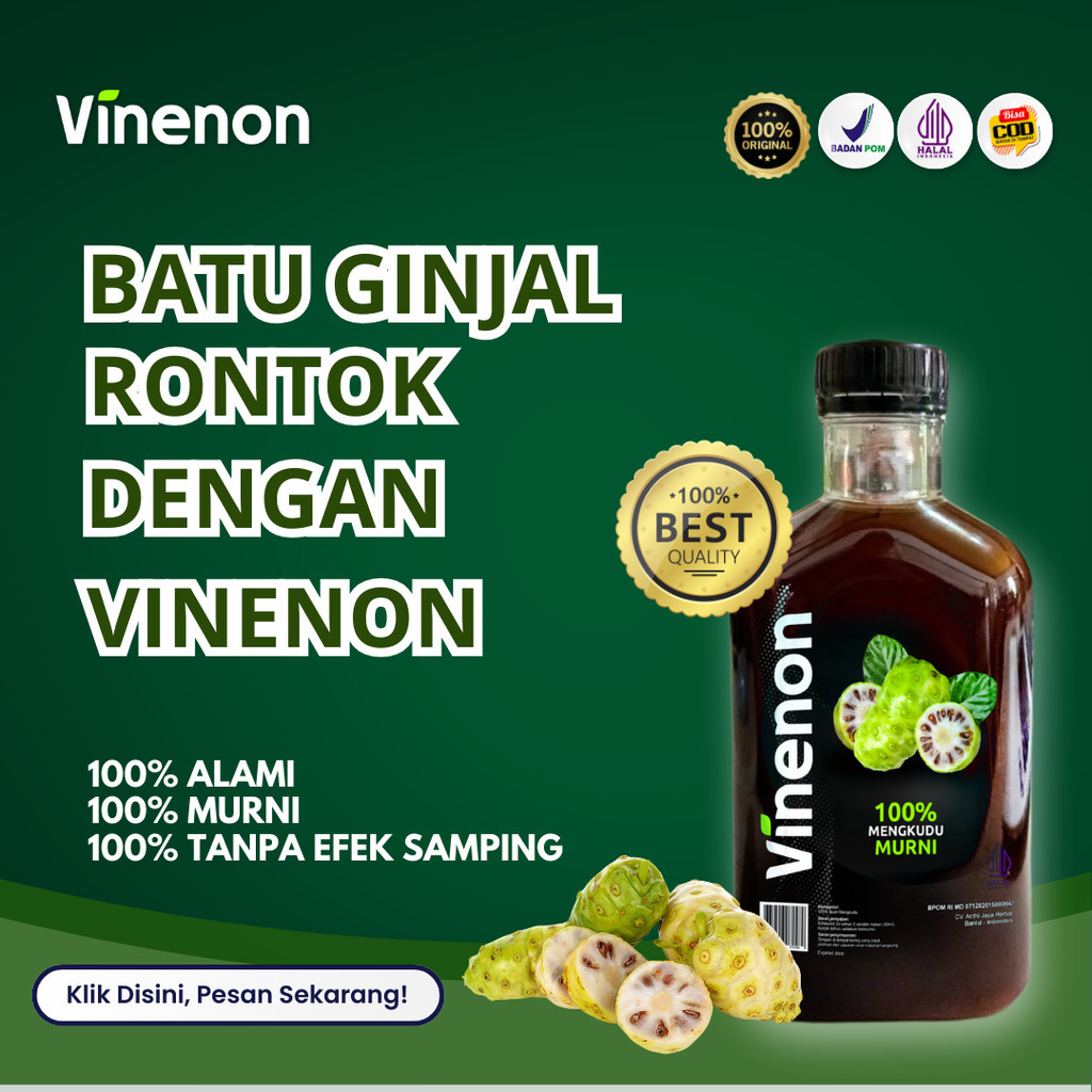 

Vinenon - Cuka Mengkudu Asli 100% - Membantu Hancurkan Batu Ginjal - 300ml - BPOM - Halal