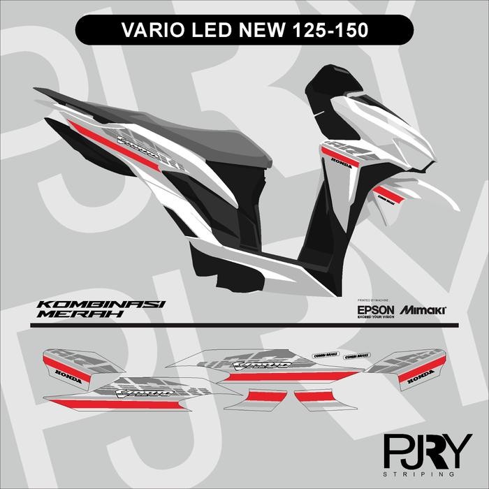 READY STRIPING TRANSPARAN VARIO LED NEW 125-150 ORICOPY OLD VERSION - MERAH
