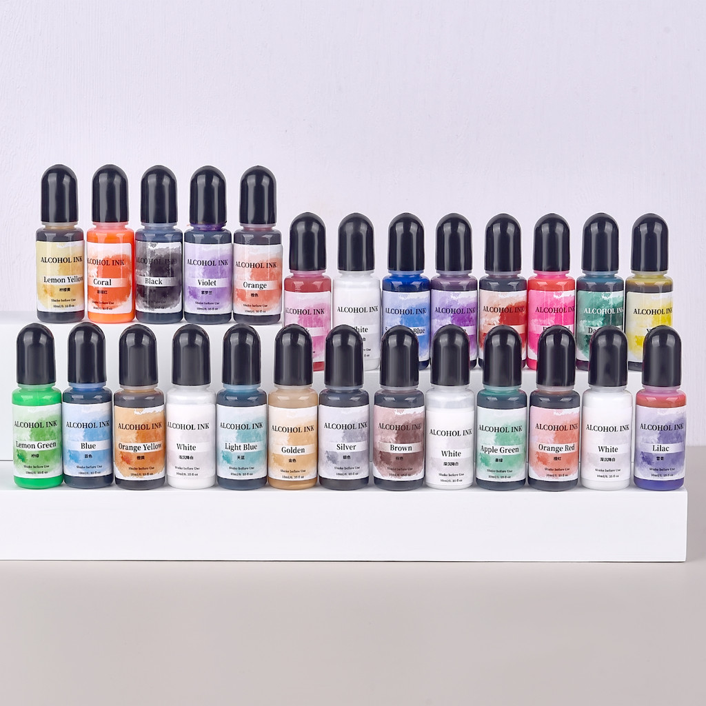 

28Color 10ml Art Ink Alcohol Resin Pigment Liquid Colorant Dye Ink Diffusion For Epoxy Resin DIY Jewelry Making Liquid Resin Dye