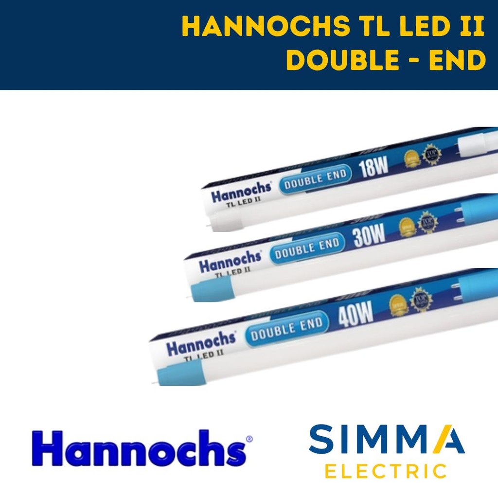 Hannochs TL LED II Double End Lampu TL LED 18W 30W 40W Putih 6500K Murah Garansi Simma Electric