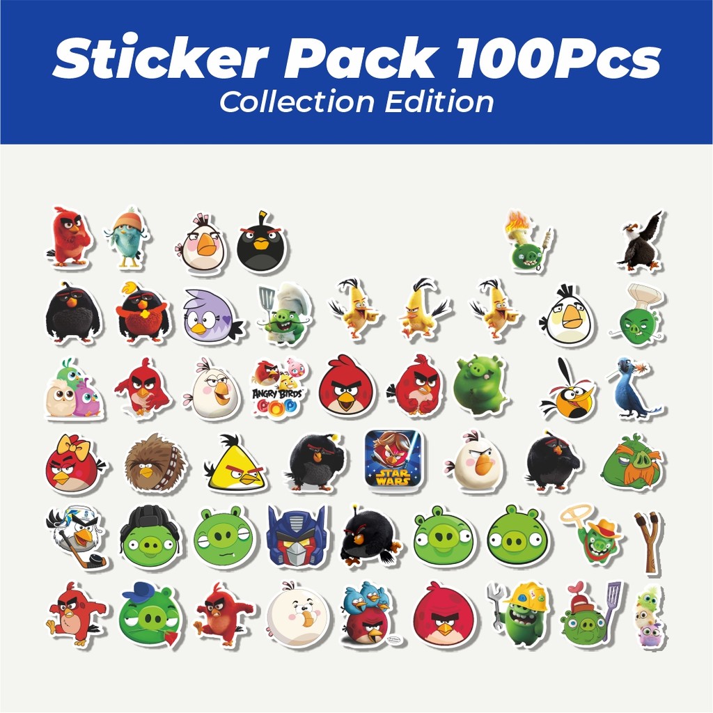 

Hot Stiker Game Series Angry Birds Mobile Character Mix 4 Lucu Anti Air Stikers Berperekat Waterproof Sticker Decal Buat Motor Helm Buku Journal Koper Casing HP Laptop Botol Minum