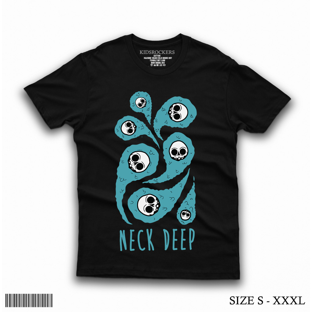 Baju Kaos Anak Neck Deep Blue l Bahan Cotton Combed Adem Cocok Untuk Anak l Unisex S-XXXL