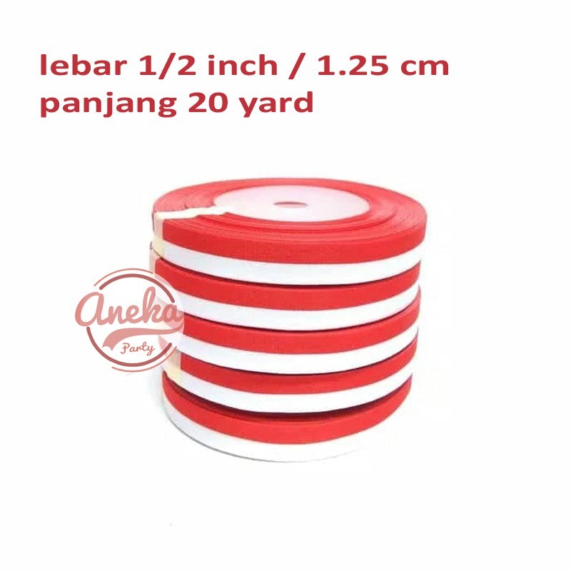 

10 ROLL Pita satin merah putih 1/2 inci / hiasan 17 agustus / HUT RI / pita kain aksesoris agustusan