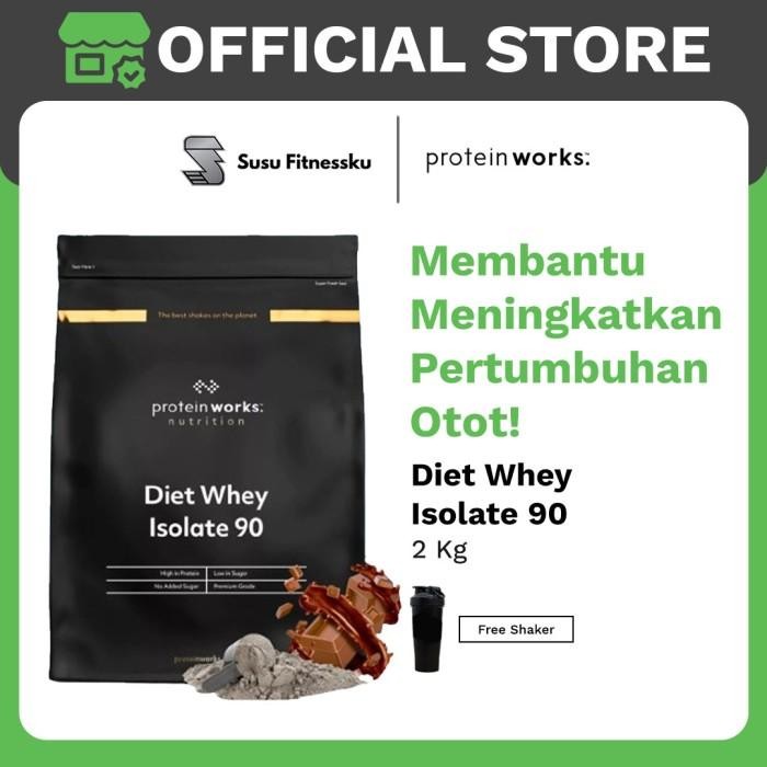 Diet Whey Protein Isolate 90 2kg TPW The Protein Works - Chocolate, Shaker