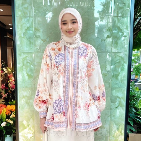 Blouse Wanita Terbaru Motif Bunga/Blouse Wanita Korean Style/Blouse Wanita Premium