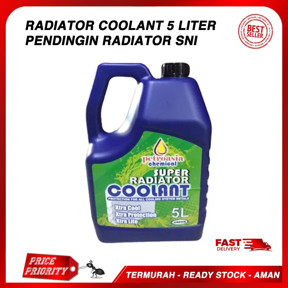 NAJMAHJAYASHOP Air Raditor Mobil 5 LITER Anti Karat / Radiator Coolant Super Green SNI merk PETROASI